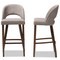 Baxton Studio Melrose Light Grey Upholstered Walnut Finished Wood Bar Stool 144-7941 - alternate 6